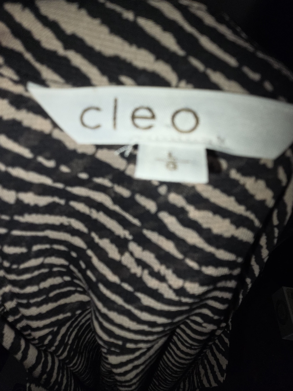 cleo Black and Cream Zebra-Print Button Front Blouse - Picture 3 of 9